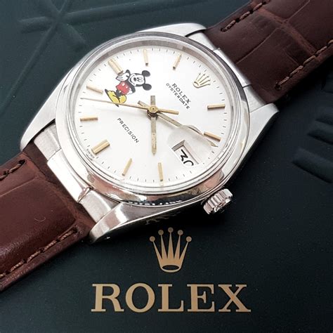 vintage rolex oysterdate precision 6694 mickey mouse replica|Rolex Oysterdate Reference 6694 Custom Mickey Mouse Dial.